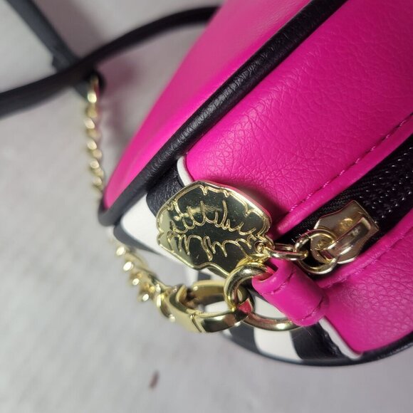 Luv Betsey by Betsey Johnson Fun Casual Pink Oval Football Crossbody Bag - Picture 9 of 13